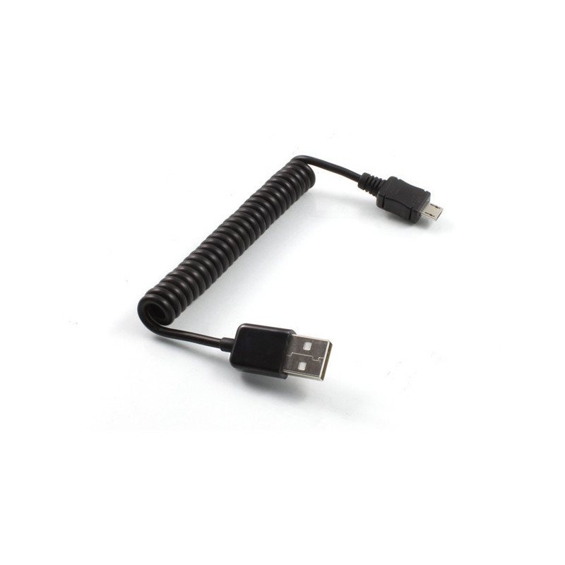 1M Coiled Micro USB 2.0 Cable