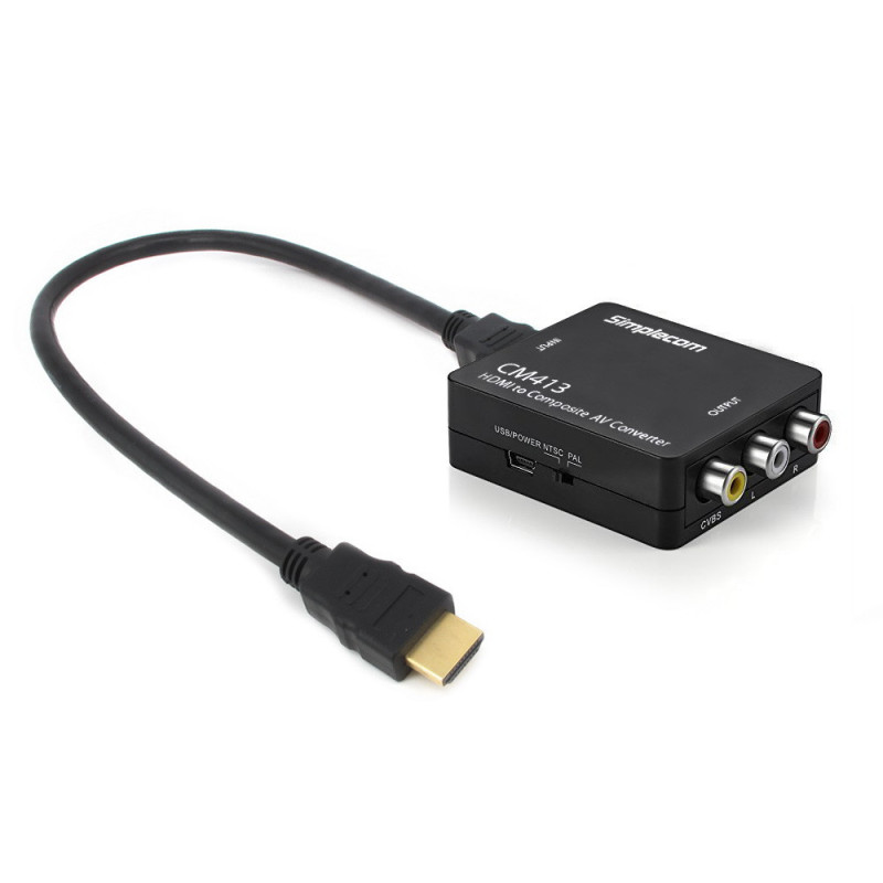 Simplecom CM413 HDMI to Composite AV CVBS 3RCA Video Converter 1080p