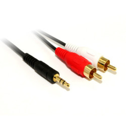 0.5M 3.5MM Plug to 2 x RCA Plug cable