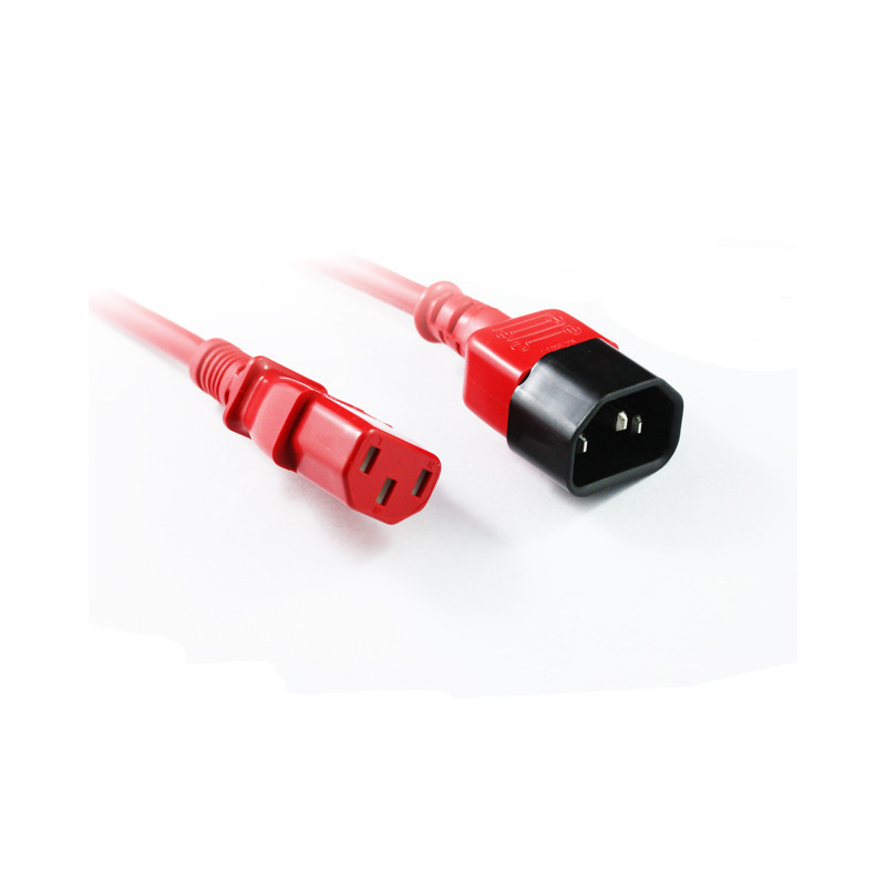 1.5M Red IEC C13 to C14 Power Cable