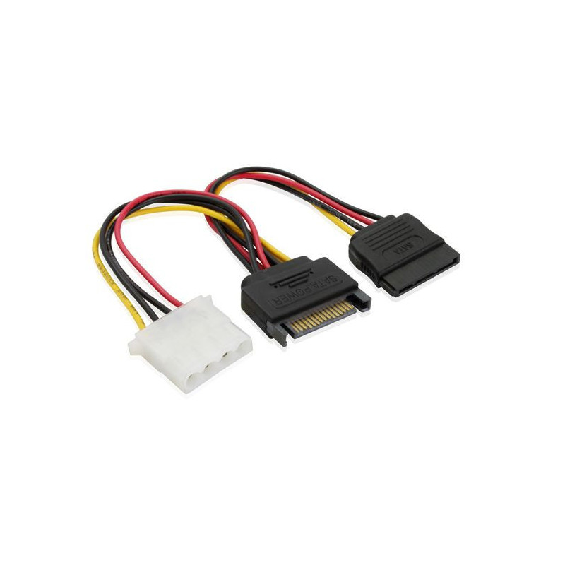 15CM SATA M  to Molex & SATA Power Cable