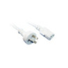 1M White IEC C13 Power Cable