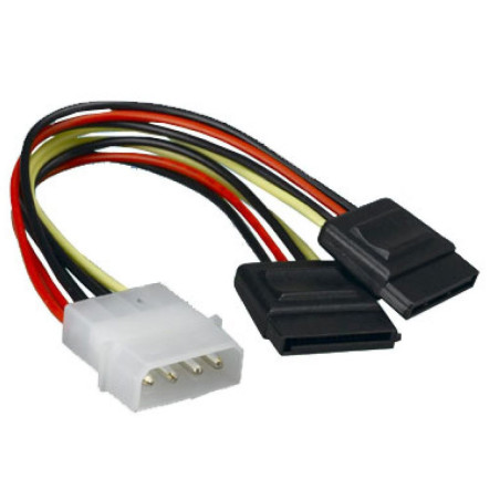 Internal Power to SATA Molex Cable - 4 pins to 2x 15 pins 18AWG