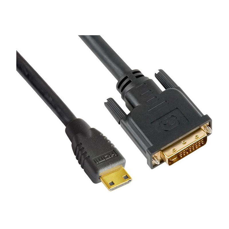 Mini HDMI to DVI Cable 60cm - 19 pins Male to 24+1 pins Male OD6.0mm