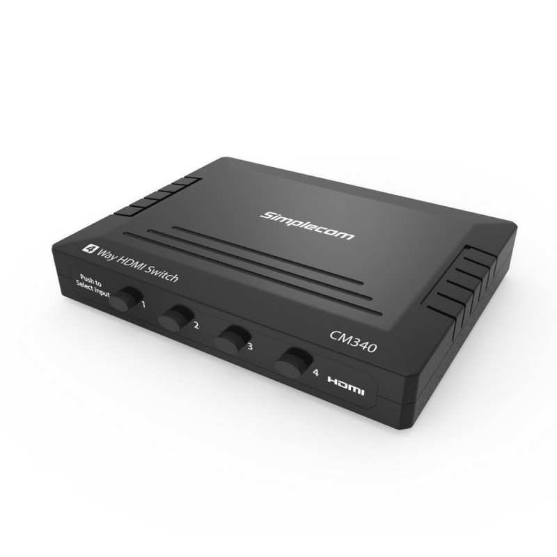 Simplecom CM340 Mechanical 4 Way HDMI Switch Box 4 Port 4K UHD