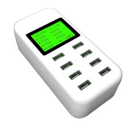 8 port USB Desktop Charger 5V/8A Multi Fast Charging Station w/LCD