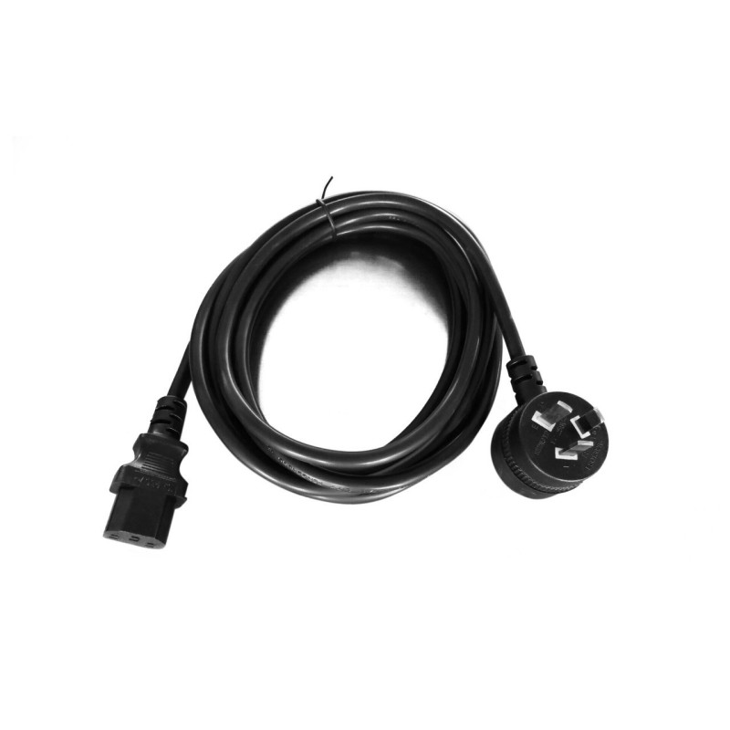 Power Cable from 3-Pin Piggy Back AU Male to 2 IEC C13 F 3m