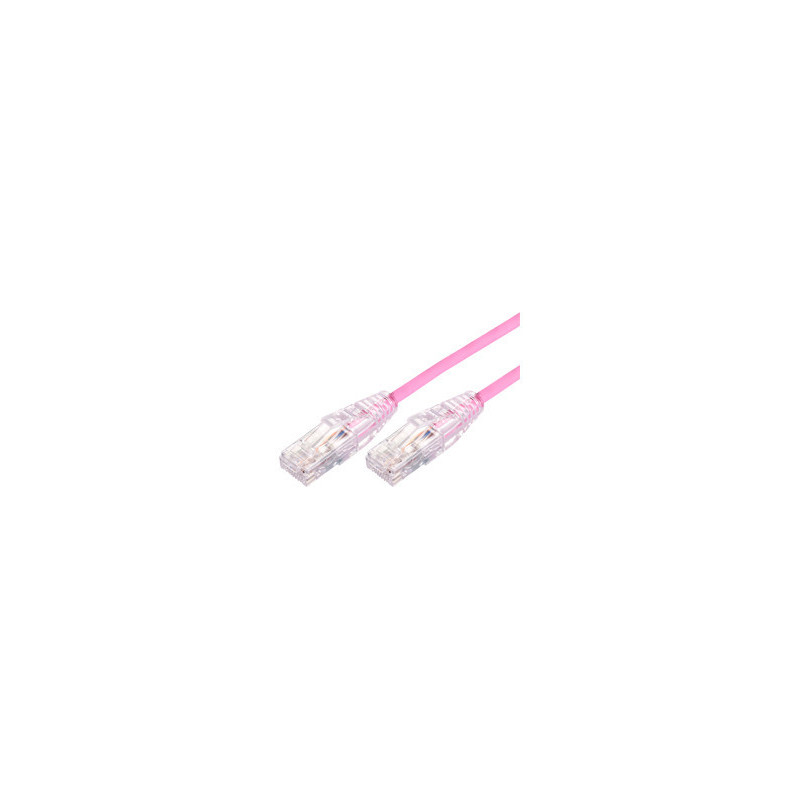 Comsol 1m 10GbE Ultra Thin Cat 6A UTP Snagless Patch Cable LSZH (Low Smoke Zero Halogen) - Pink