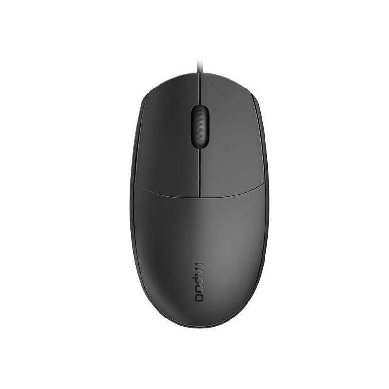 Rapoo N100 Wired USB Optical Ambidextrous Mouse - Black