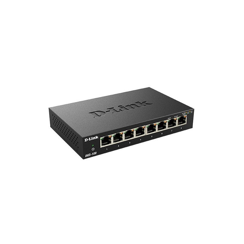 D-Link DGS-108 8-Port Gigabit Desktop Switch (Metal Housing)