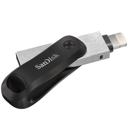 SanDisk 128G iXpand Flash Drive Go SDIx60N USB-A Lightning USB 3.0 Silver password-protect for iPhone & iPad 1 yrs warranty