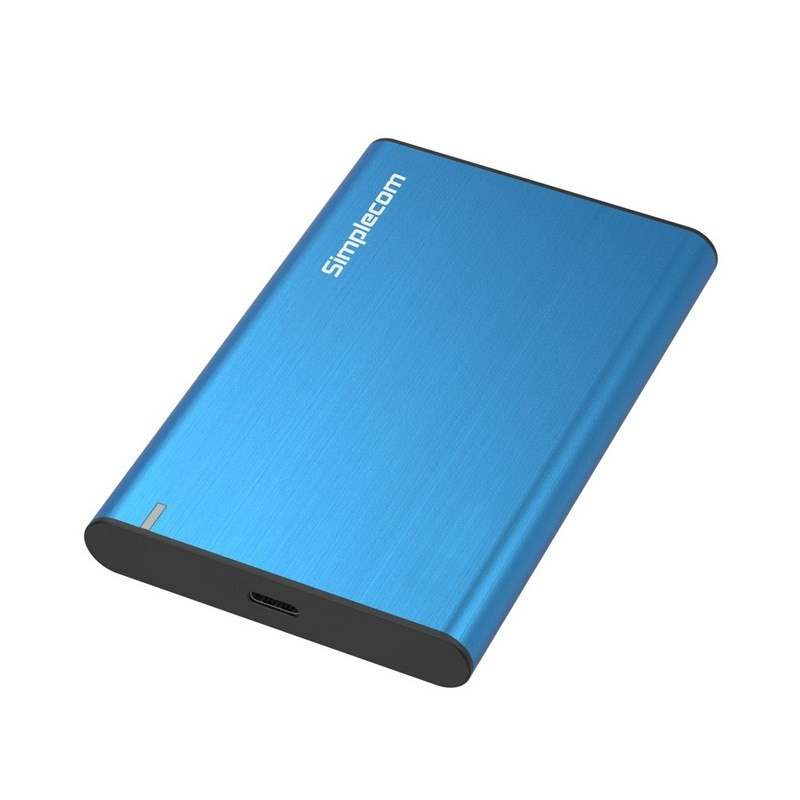 Simplecom SE221 Aluminium 2.5in SATA HDD/SSD USB3.1 Enclosure - Blue