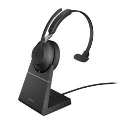 Jabra Evolve2 65 UC USB-A Mono Bluetooth Headset w/ Charging Deskstand - Black