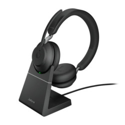 Jabra Evolve2 65 UC USB-C Stereo Bluetooth Headset w/ Charging Deskstand - Black