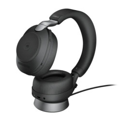 Jabra Evolve2 85 MS USB-A Stereo Bluetooth Headset w/ Charging Deskstand - Black