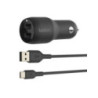 Belkin Boost Charge 24W Dual USB Car Charger + USB-C Cable