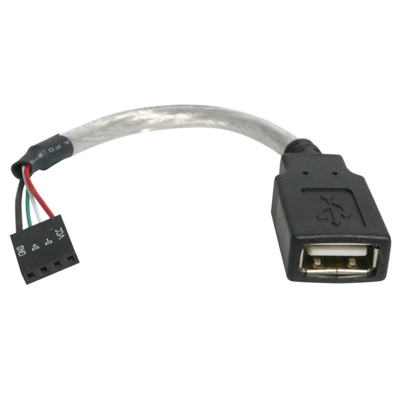 StarTech 6in USB 2.0 Cable - USB A Female to USB Motherboard 4 Pin Header F/F