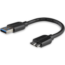 StarTech 6in Short Slim USB 3.0 Micro B Cable - A to Micro B