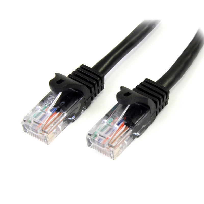 0.5m Black Snagless Cat5e Patch Cable.