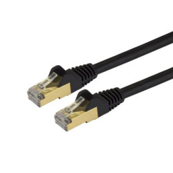 1 FT SHIELDED CAT6A PATCH CABLE - BLACK