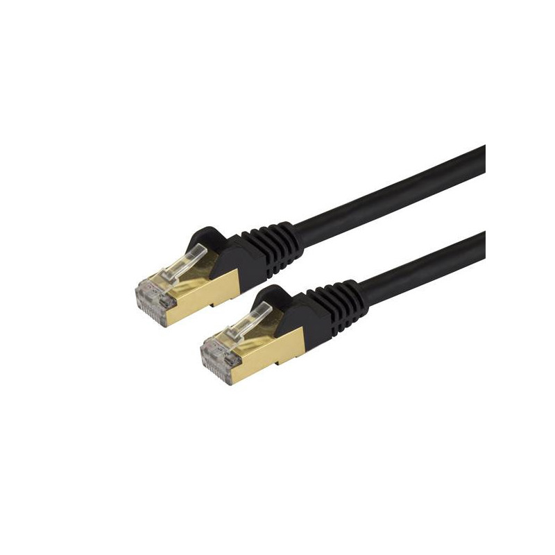 1 FT SHIELDED CAT6A PATCH CABLE - BLACK