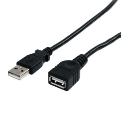 StarTech 3 ft Black USB 2.0 Extension Cable A to A - M/F