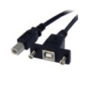 3 ft Panel Mount USB Cable B to B - F/M
