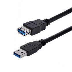 StarTech 1m Black USB 3.0 Male to Female USB 3.0 Extension Cable A to A