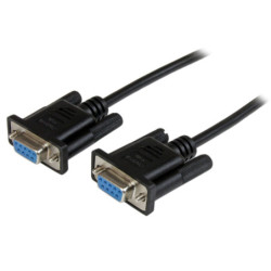 StarTech 1m Female to Female RS232 Serial Null Modem Cable - Black