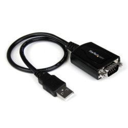 StarTech 1 ft USB to RS232 Serial DB9 Adapter Cable w/ COM Retention