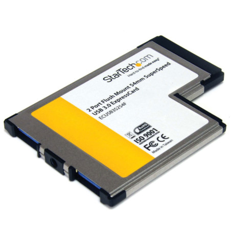 StarTech 2 Port Flush Mount ExpressCard SuperSpeed USB 3 Card Adapter