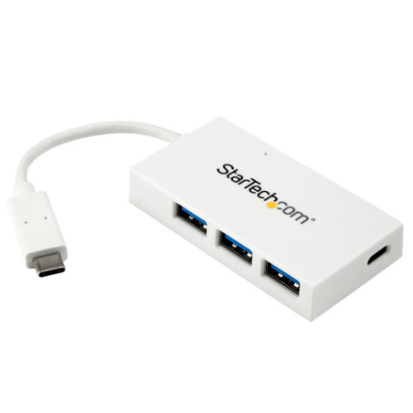 StarTech 4 Port USB C Hub - USB-C to C and A - USB 3.0 Hub - White