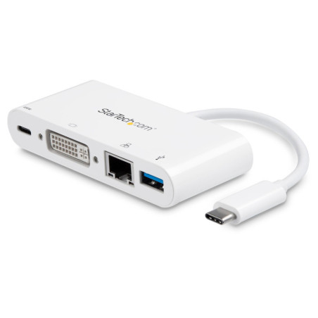 StarTech USB-C Multiport Adapter - PD - DVI - GbE - USB 3.0