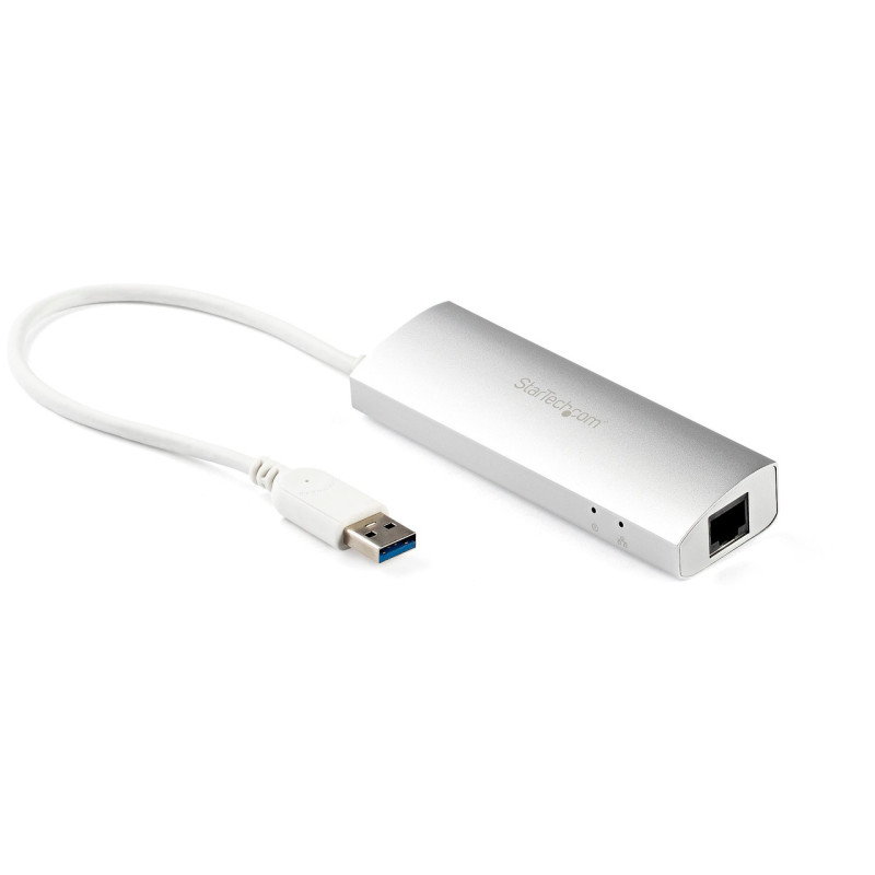 StarTech 3Port USB Hub w/ Gigabit Network Adapter - Silver USB 3 Hub