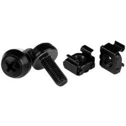 StarTech M6 x 12mm - Screws and Cage Nuts - 50 Pack Black