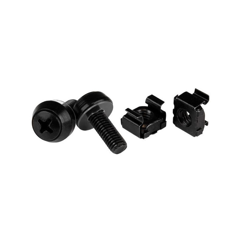 StarTech M6 x 12mm - Screws and Cage Nuts - 50 Pack Black