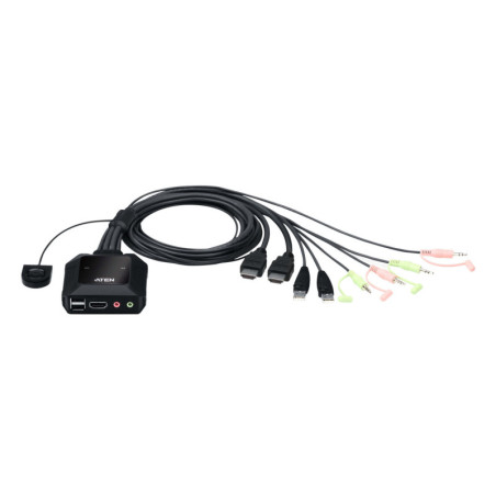 Aten 2 Port USB 4K @60Hz HDMI Cable KVM Switch