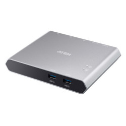 Aten 2 Port USB-C Gen 1 Dock Switch with Power Pass-Through - Supports Samsung DeX mode and Huawei desktop mode