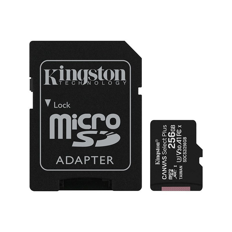 Kingston SDCS2/256GB 256GB Micro SD Card + SD Adapter
