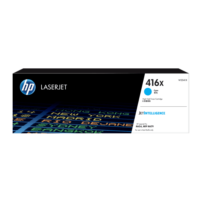 HP 416X Cyan Toner - High Yield- Approx 6K Pages - M454 - M479 - M455 - M480 Models