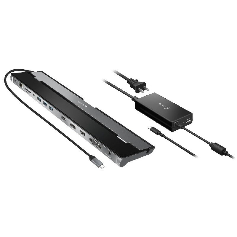 j5 Create JCD543P USB-C™ Triple Display Docking Station with 100W PD Adapter