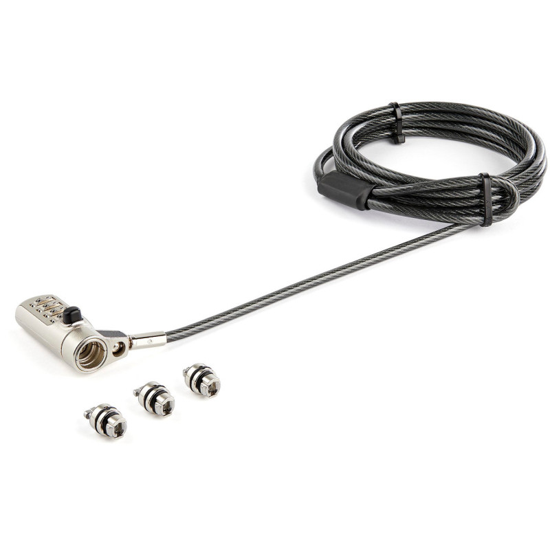 StarTech 6.5 (2m) 3-in-1 Universal Laptop Cable Lock - 4-Digit Combination Laptop/Desktop Security Cable