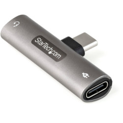 StarTech USB C Audio & Charge Adapter - USB-C Audio Adapter w/ 3.5mm TRRS Headphone/Headset