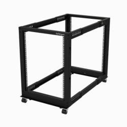 StarTech 15U 19in Open Frame Server Rack - 4 Post Adjustable Depth 23-41in Mobile -