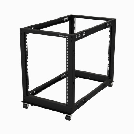 StarTech 15U 19in Open Frame Server Rack - 4 Post Adjustable Depth 23-41in Mobile -