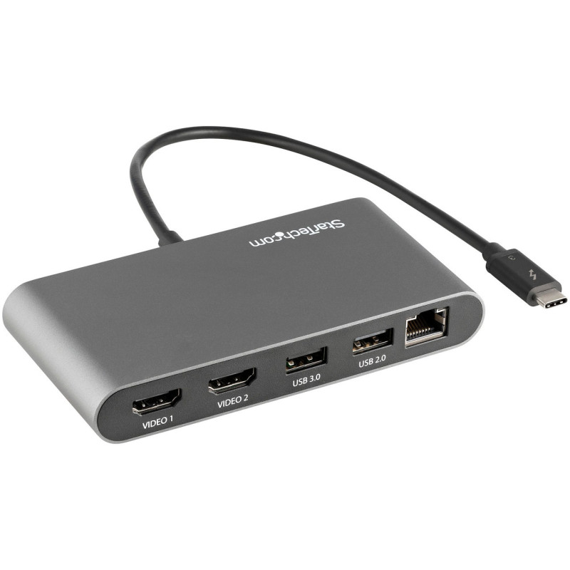 StarTech Thunderbolt 3 Mini Dock - Portable Dual Monitor w/HDMI 4K 60Hz - 2X USB-A