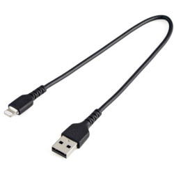 StarTech 12inch (30cm) Durable Black USB-A to Lightning Cable -