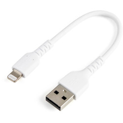 StarTech 6 inch (15cm) Durable White USB-A to Lightning Cable