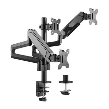 Brateck Triple Monitors Pole-Mounted Gas Spring Monitor Arm - 17in-27in