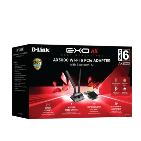 D-Link AX3000 Wi-Fi 6 PCIe Adapter With Bluetooth 5.1